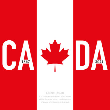 poster in the form of a flag for Canada Day. Space for text, copy space. Vector, illustration