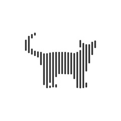 Cat black barcode line icon vector on white background.
