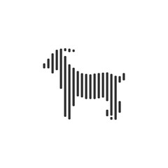 Goat black barcode line icon vector on white background.
