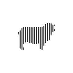 Sheep black barcode line icon vector on white background.