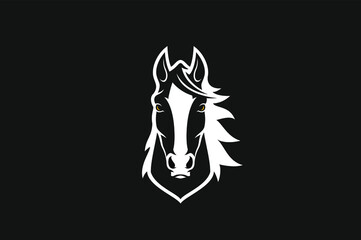 Simple Design of Head of Aggressive Horse Sport Team Logo