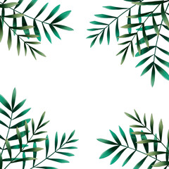 Leaves frame background illustration 