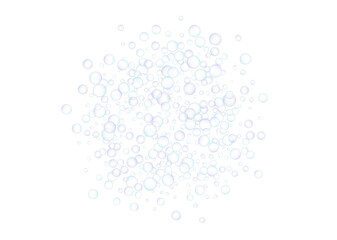 Soap bubbles flew randomly on a white background. Vector