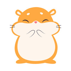 Cute Hamster, Adorable Funny Red Pet Animal Character Cartoon Vector Illustration