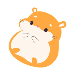 Cute Adorable Hamster Pet Animal Cartoon Vector Illustration