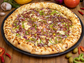All flavors of pizza