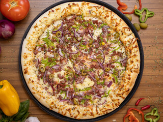 All flavors of pizza