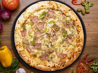 All flavors of pizza