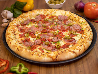 All flavors of pizza