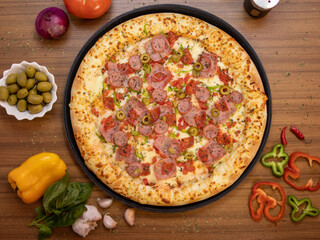 All flavors of pizza