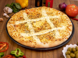 All flavors of pizza