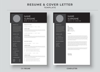 Resume and Cover Letter template, Minimalist resume, Cv professional jobs resumes
