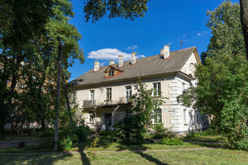 Residential quarter of post-war buildings Osmolovka in the center of Minsk