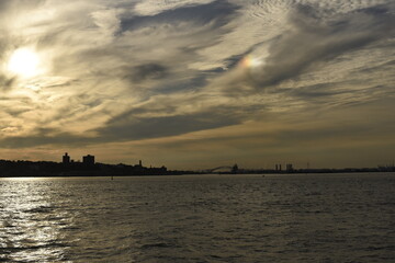 sunset over the river