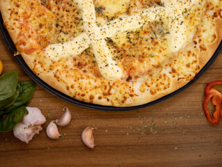 All flavors of pizza