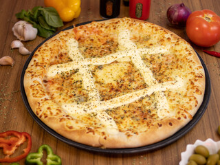 All flavors of pizza