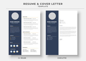 Resume and Cover Letter template, Minimalist resume, Cv professional jobs resumes