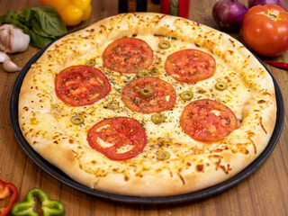 All flavors of pizza