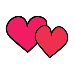 Bright hearts Valentines Day Vector decor.