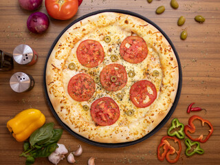 All flavors of pizza