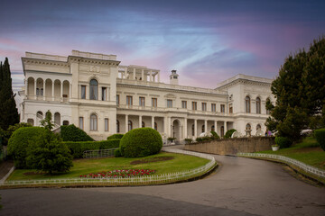 Fototapeta premium Livadia Palace in the Crimea at sunset. The beauty of the past.
