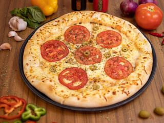 All flavors of pizza