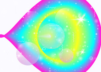 Vibrant gradients on rainbow background. Holographic dynamic fluid. Cosmos hologram.