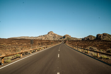 Sistema montañoso teide desierto carretera 