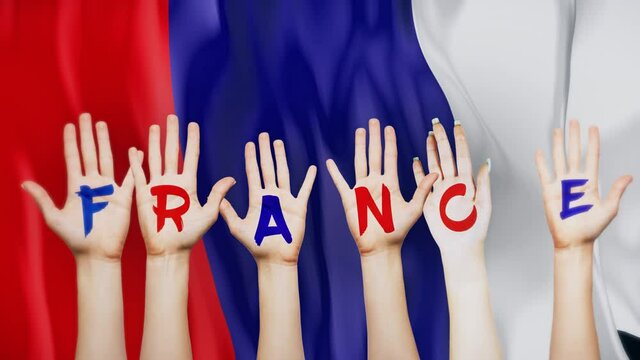 Animated France flag
Animated France flag with animated hand with text writing as France
