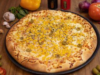 All flavors of pizza