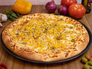 All flavor of pizzas