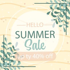 Summer sale design banner. Summer abstract geometric background. Vector