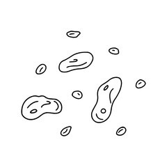 Space stones. Asteroids. Elements of the universe. Black and white vector isolated doodle illustration
