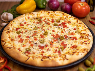 All flavor of pizzas