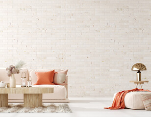 Home mockup in living room interior background, 3d render