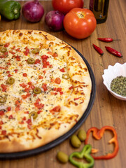 All flavor of pizzas