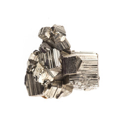 geological stone pyrite isolated on white background