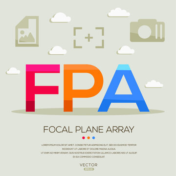 FPA mean (Focal plane array) photography abbreviations ,letters and icons ,Vector illustration.
