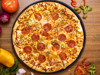 All flavor of pizzas