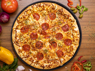 All flavor of pizzas