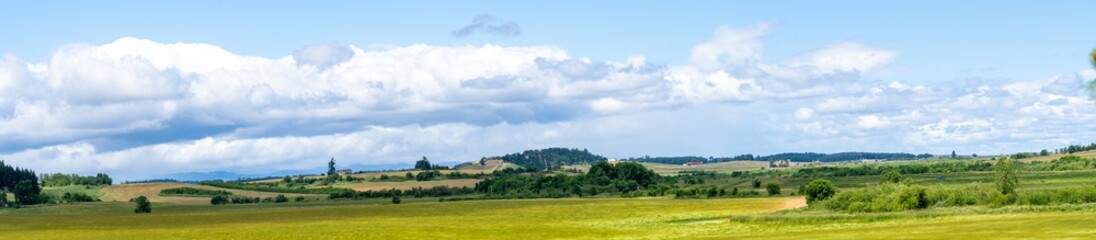 Fototapeta na wymiar A panorama image of farm land in the Willamette valley near Dallas, Oregon