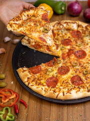 All flavor of pizzas