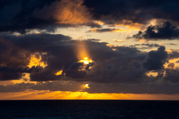 Dramatic sunset on the central Oregon coast near Depoe Bay