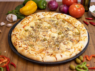 All flavor of pizzas