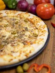 All flavor of pizzas