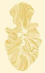 Abstract mixing paint effect Optical illusion Gold nugget Vertical illustration