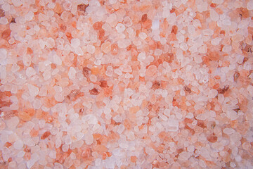 Macro photography of pink salt. Pink background