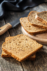 Sliced wholegrain bread.