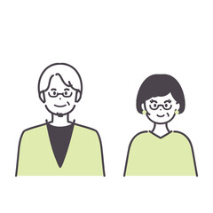 シニア男女のシンプルなイラスト