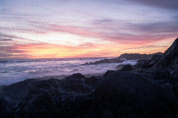 Fototapeta na wymiar Horizontal Sunset Background with light Splash on the side